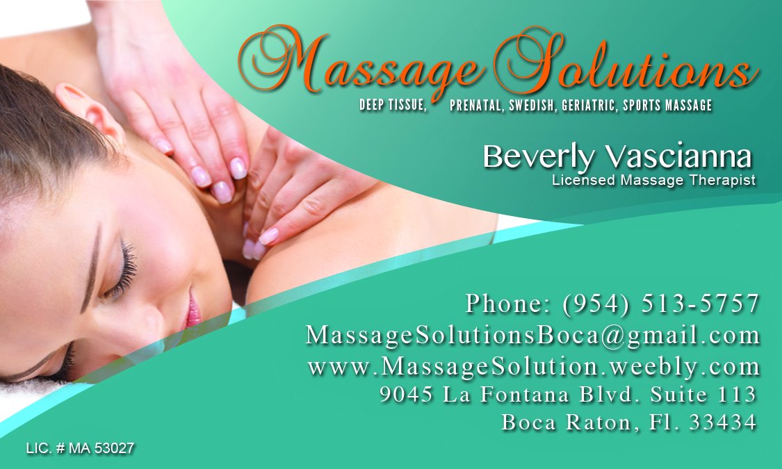 Massage Solutions Business Card Design Foi Designs