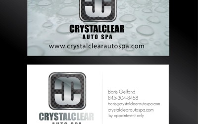 Crystal Clear Auto Spa – Business Card Design